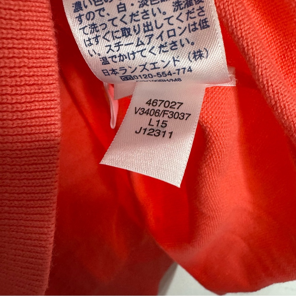 Lands’ End Supima Cotton Cardigan Womens 3X Coral Pink V Neck Button Front - Picture 5 of 5